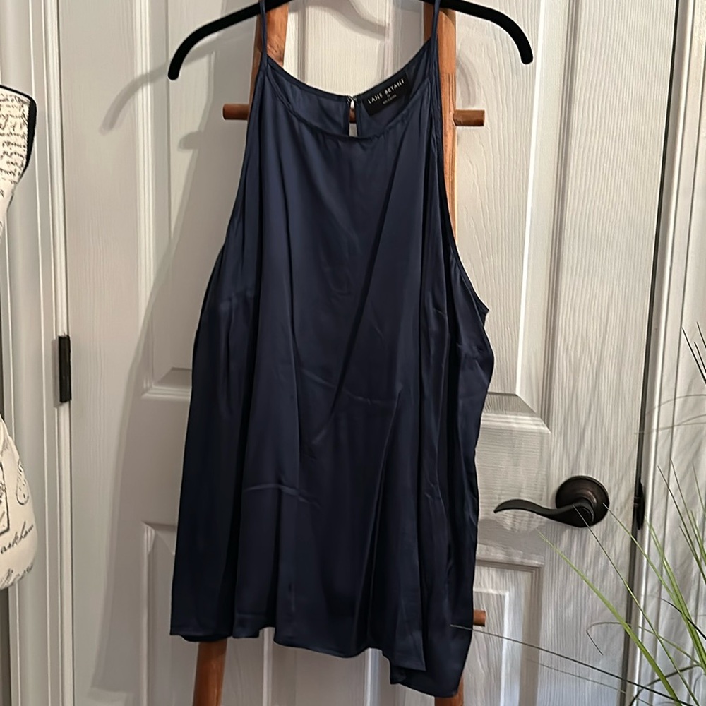 Lane Bryant Satin Finish Adjustable Strap Cami in Midnight Blue, Size 22